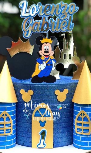 Arquivo de Corte: Topo de Bolo Castelo 3d Mickey Realeza 009