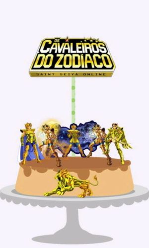 ARQUIVO DE CORTE TOPO DE BOLO CAVALHEIROS DO ZODIACO (#1525)