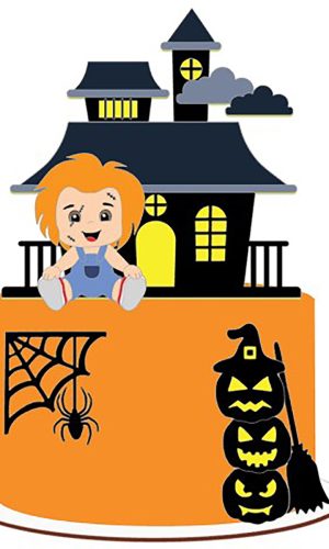 Arquivo de Corte: Topo de Bolo Chucky Halloween 030