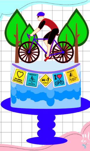 Arquivo de Corte: Topo de Bolo Ciclista 004