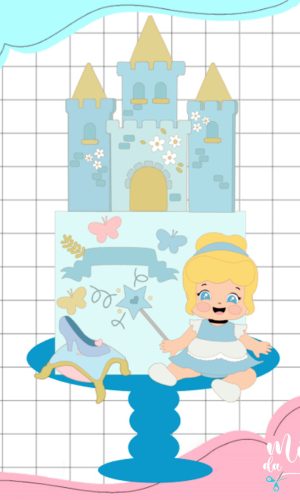 Arquivo de Corte: Topo de Bolo Cinderela Baby 006