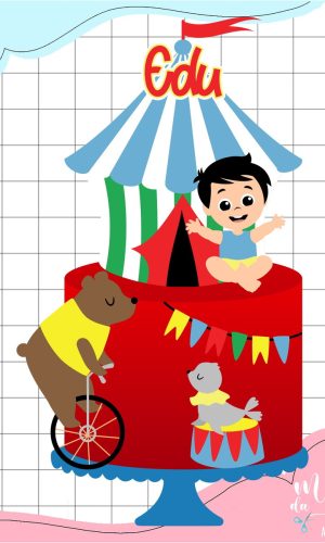 Arquivo de Corte: Topo de Bolo Circo Menino 004