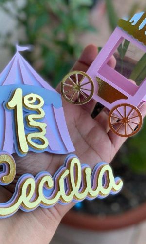 Arquivo de Corte Topo de Bolo Circo Rosa #15126