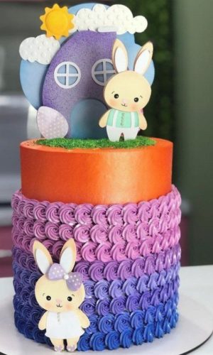 Arquivo de corte topo de bolo casinha coelhos