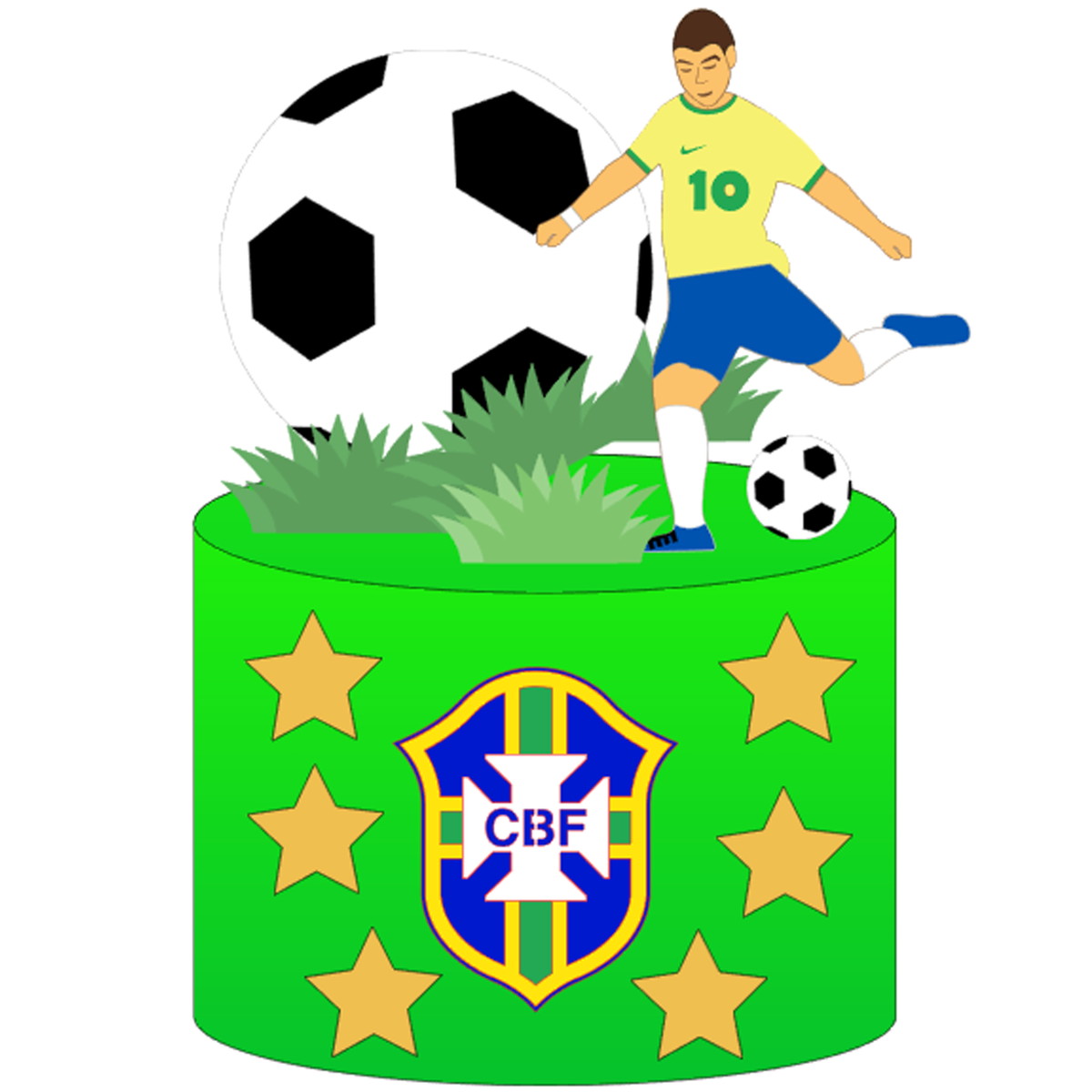 Arquivo de Corte: Topo de Bolo Copa do Mundo Brasil 033