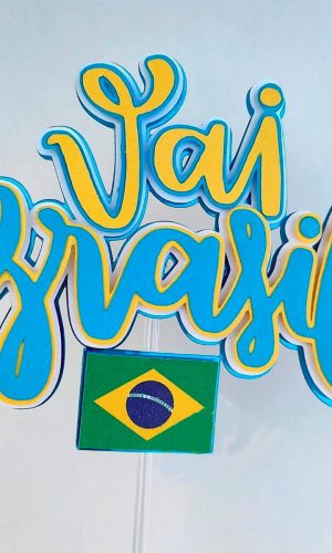 Arquivo De Corte: Topo De Bolo Copa Do Mundo Vai Brasil 004
