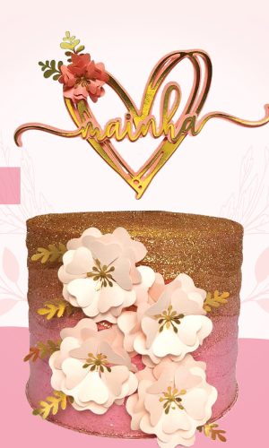 Arquivo de Corte: Topo de Bolo Dia das Mães + Flores 096