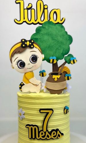 Arquivo de Corte: Topo de Bolo em Camadas Abelhinha Baby 008