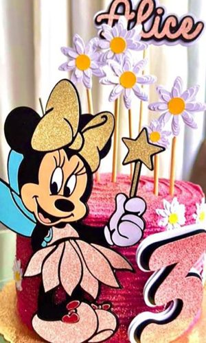 Arquivo de Corte: Topo de Bolo em Camadas Minnie Fada 030