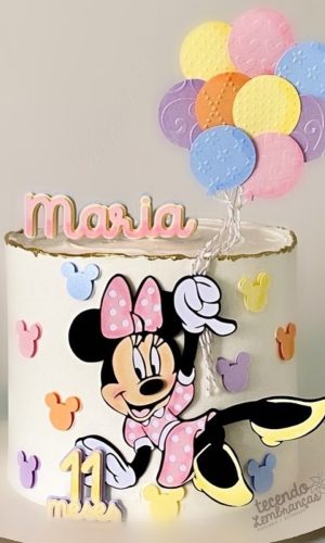 Arquivo de Corte: Topo de Bolo em Camadas Minnie Rosa 026