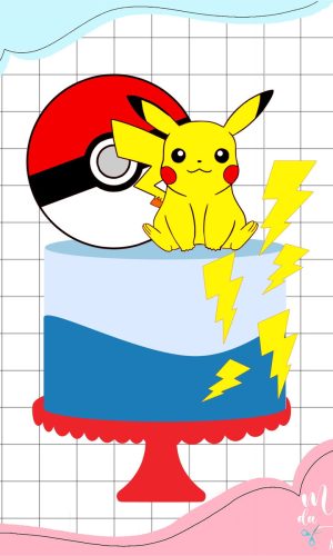Arquivo de Corte: Topo de Bolo em Camadas Pokémom 006