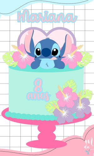 Arquivo de Corte: Topo de Bolo em Camadas Stitch Fofo 007