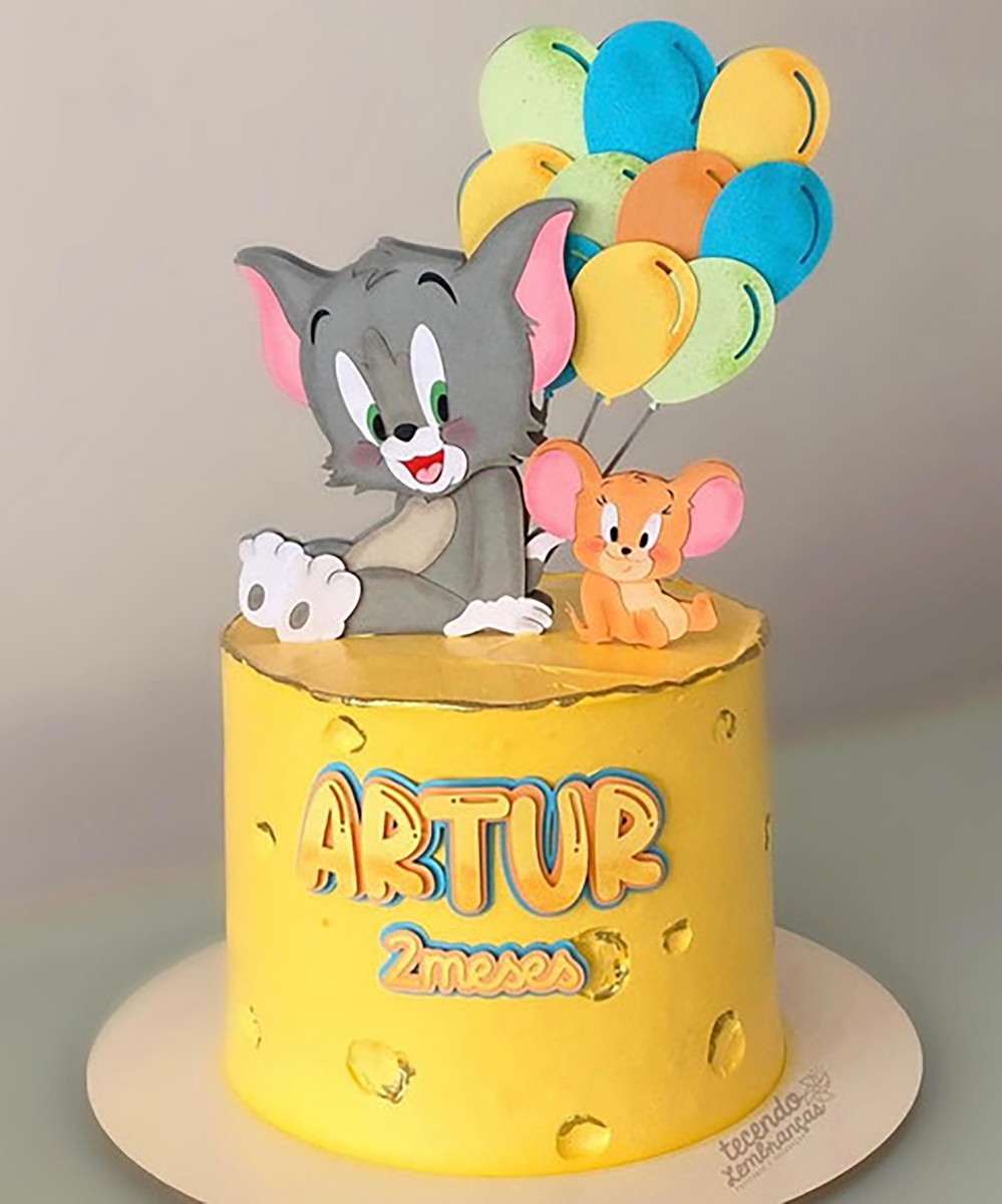 Arquivo de Corte: Topo de Bolo em Camadas Tom e Jerry 001