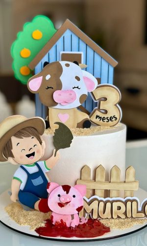 Arquivo de Corte: Topo de Bolo Fazendinha Menino Cute 035
