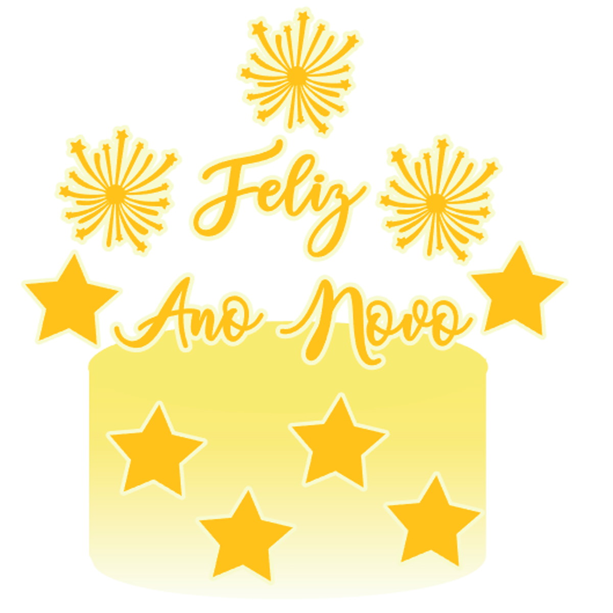 Arquivo de Corte: Topo de Bolo Feliz Ano Novo 045