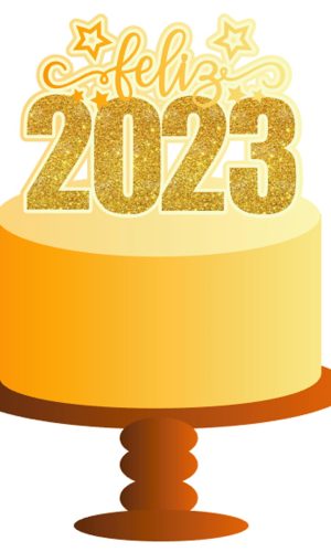 Arquivo de Corte Topo de Bolo Feliz Ano Novo 2023 028