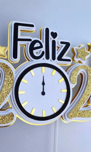 Arquivo de Corte: Topo de Bolo Feliz Ano Novo 2024 050