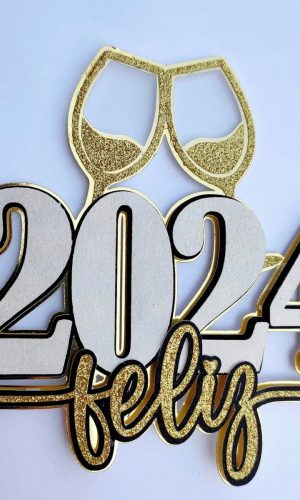 Arquivo de Corte: Topo de Bolo Feliz Ano Novo 2024 053