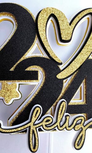 Arquivo de Corte: Topo de Bolo Feliz Ano Novo 2024 054