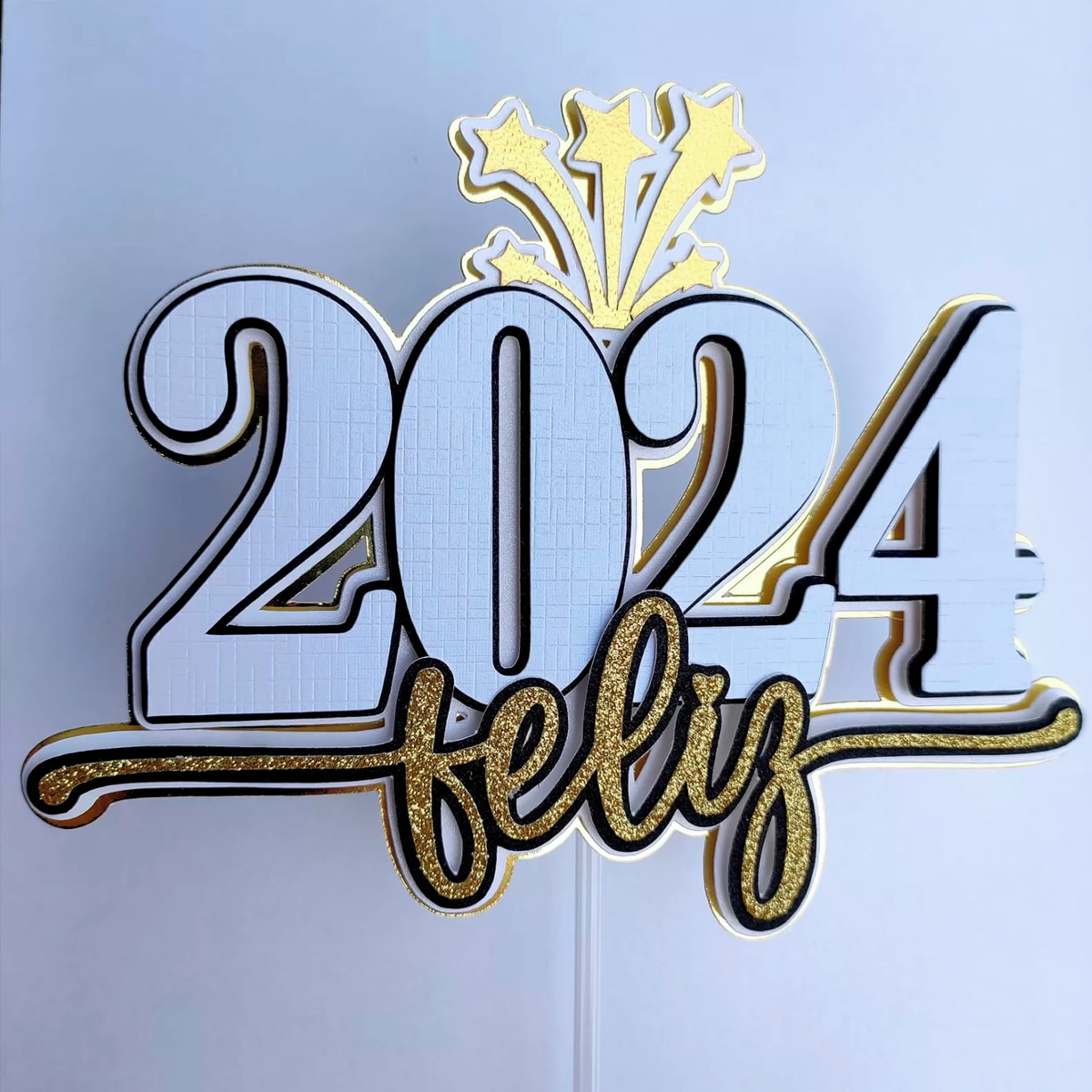 Arquivo de Corte: Topo de Bolo Feliz Ano Novo 2024 057