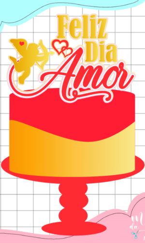 Arquivo de Corte: Topo de Bolo Feliz Dia dos Namorados 017