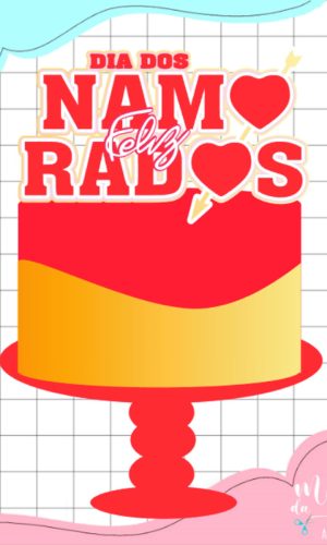 Arquivo de Corte: Topo de Bolo Feliz Dia dos Namorados 018