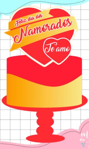 Arquivo de Corte: Topo de Bolo Feliz Dia dos Namorados 019