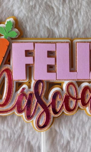 Arquivo de Corte: Topo de Bolo Feliz Páscoa Camadas 130