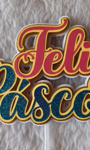Arquivo de Corte: Topo de Bolo Feliz Páscoa Camadas 134