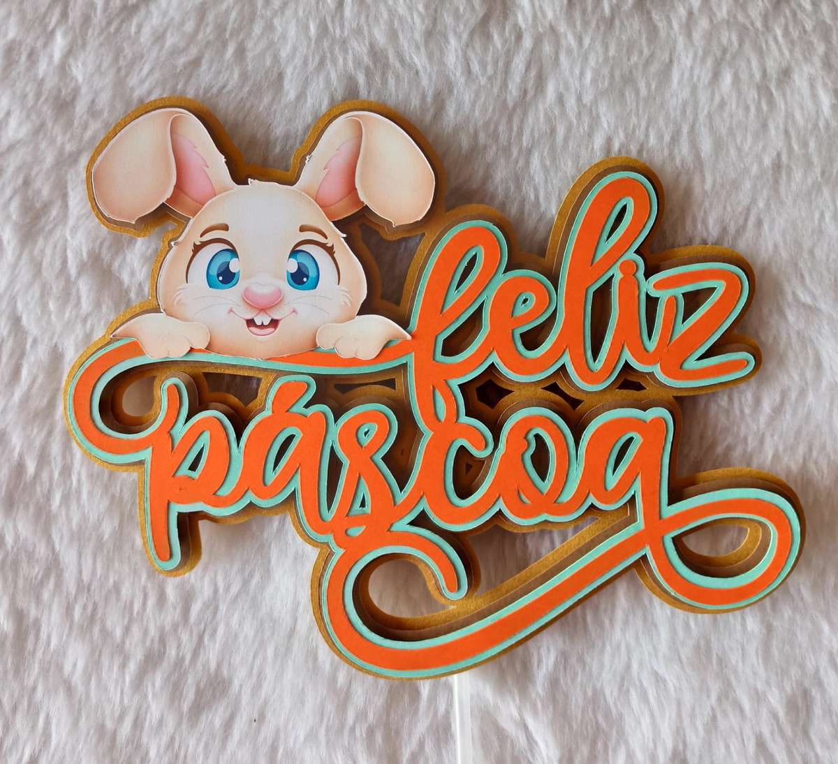Arquivo de Corte: Topo de Bolo Feliz Páscoa Camadas 135
