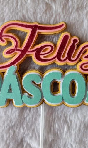 Arquivo de Corte: Topo de Bolo Feliz Páscoa Camadas 136