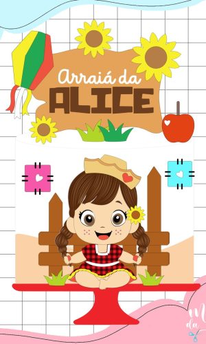 Arquivo de Corte Topo de Bolo Festa Junina Menina Arraiá 153