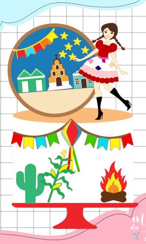Arquivo de Corte Topo de Bolo Festa Junina Menina Arraiá 184