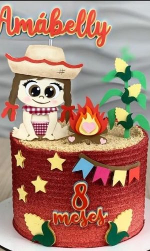 Arquivo de Corte Topo de Bolo Festa Junina Menina Arraiá 208
