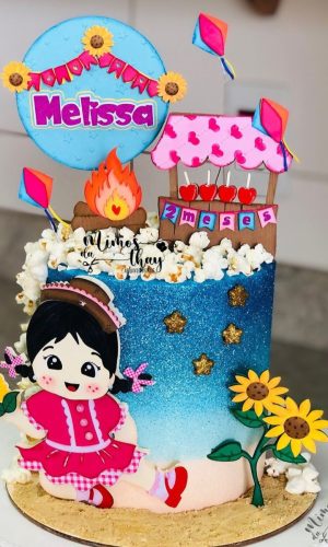 Arquivo de Corte Topo de Bolo Festa Junina Menina Arraiá 224
