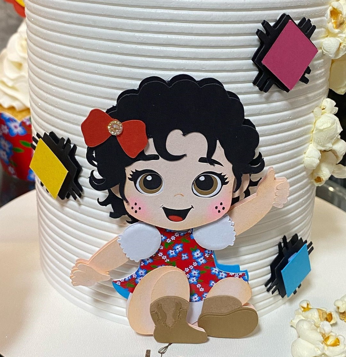 Arquivo de Corte Topo de Bolo Festa Junina Menina Arraiá 226 - Imagem 3