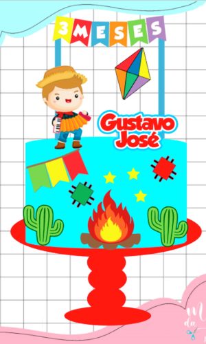 Arquivo de Corte Topo de Bolo Festa Junina Menino Arraiá 071
