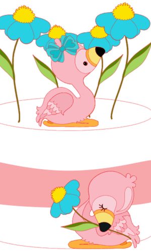 ARQUIVO DE CORTE: TOPO DE BOLO FLAMINGO 004