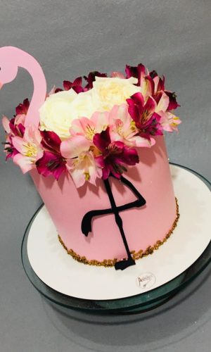 Arquivo de corte Topo de bolo Flamingo em camadas