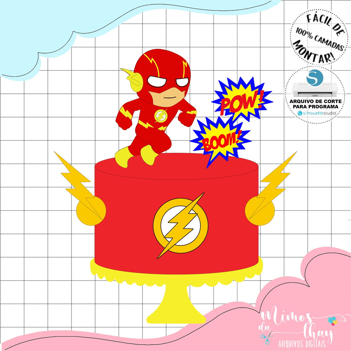 Arquivo de Corte: Topo de Bolo Flash 002