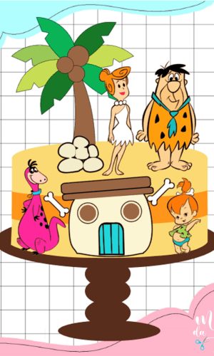 Arquivo de Corte: Topo de Bolo Flintstones 002
