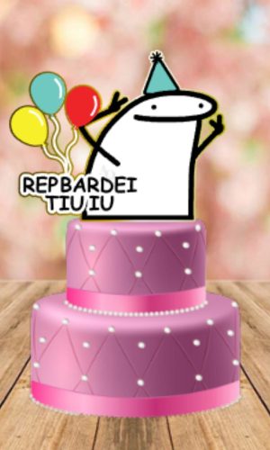 Arquivo de Corte Topo de Bolo Flork Aniversário #15656