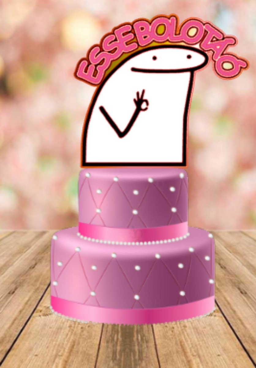 Arquivo de Corte Topo de Bolo Flork Aniversário #15677