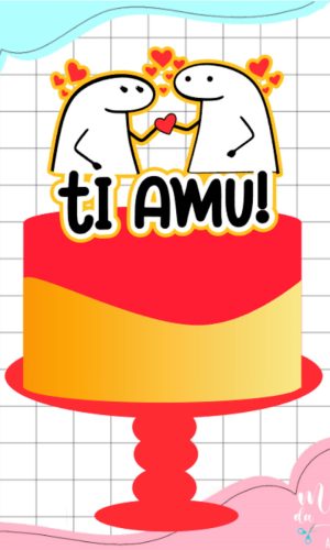 Arquivo de Corte: Topo de Bolo Flork Dia dos Namorados 022