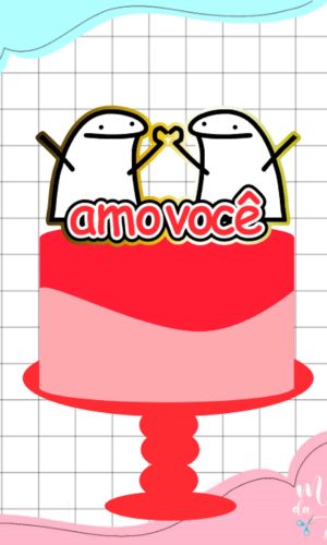 Arquivo de Corte: Topo de Bolo Flork Namorados 039