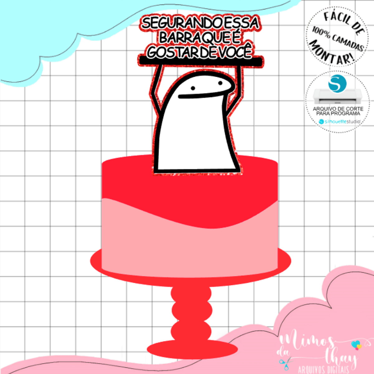 Arquivo de Corte: Topo de Bolo Flork Namorados 041