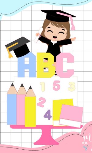 Arquivo de Corte: Topo de Bolo Formatura Menina Abc 3d 022