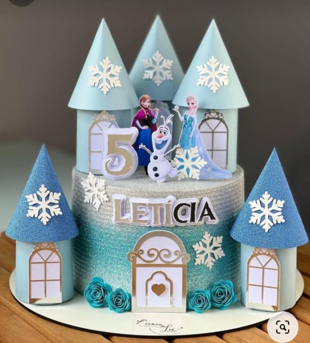 Arquivo de Corte: Topo de Bolo Frozen + Castelo 3d 017