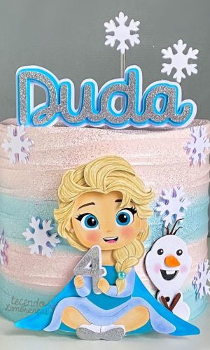 Arquivo de Corte Topo de Bolo Frozen Elza e Olaf Cute 018