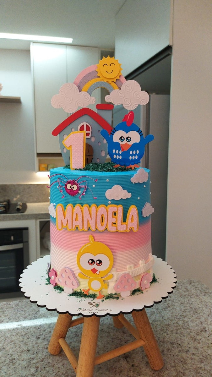 Arquivo de corte topo de bolo - Galinha Pintadinha